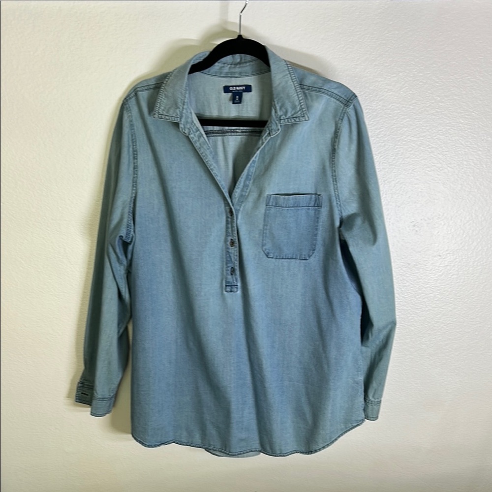 Old Navy Blue Casual Button Down Shirt
